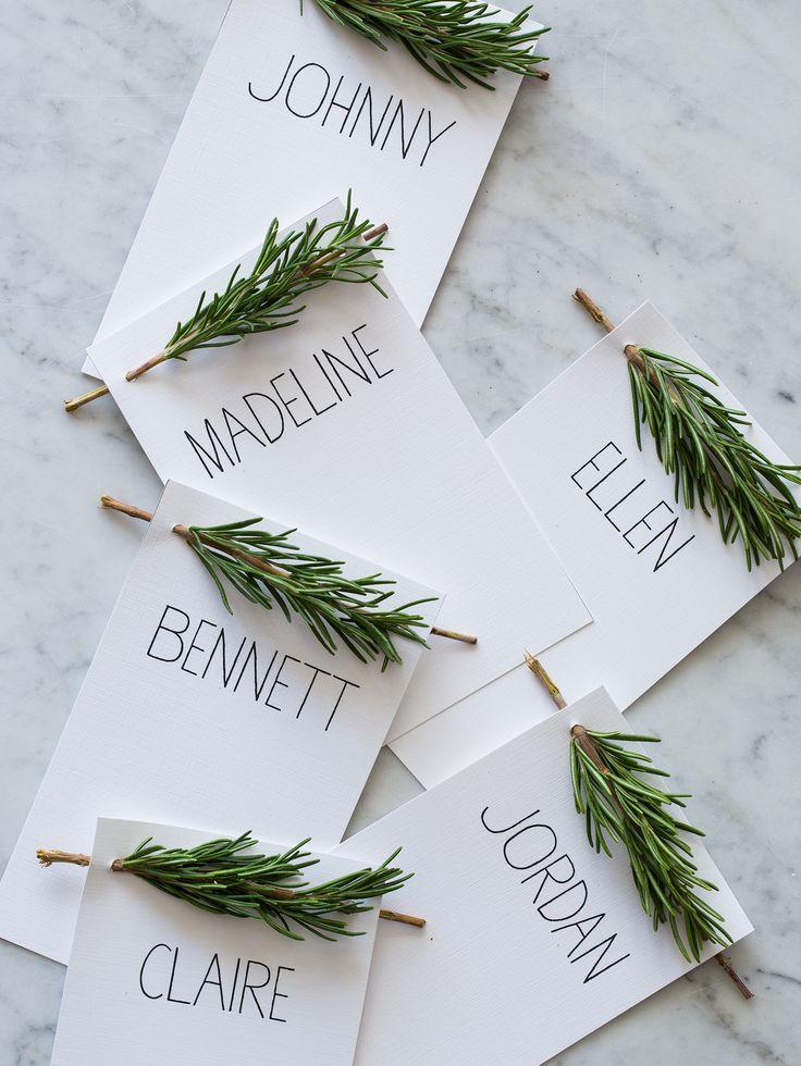 Hochzeit - Rosemary Sprig Place Cards