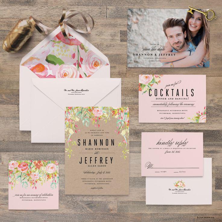 Mariage - Watercolor Flower Wedding Invitation Samples - Wedding Invitation Samples - Invitation, Response Card, Reception Card - Sample Set