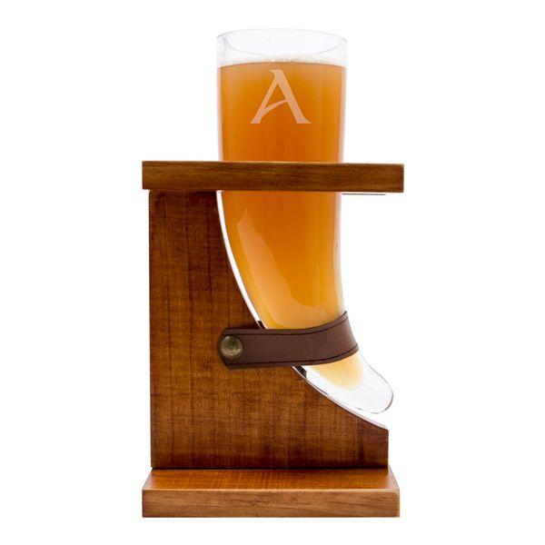Hochzeit - Cathy's Concepts 2298 Personalized 16 Oz. Viking Beer Horn Glass With Stand