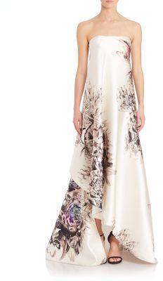 Hochzeit - Rubin Singer Gardenia Asymmetrical Satin Gown