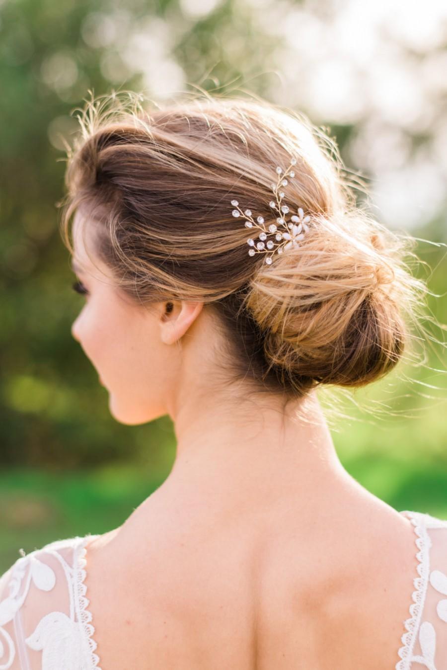Свадьба - Bridal Hair Pins Flower Hair pins Crystal hair Pins wedding hair pins beaded hair pins flower headpiece bridal headpiece boho hair pins #136