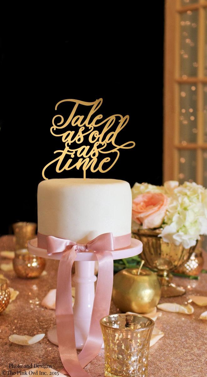 Свадьба - Wedding Cake Topper - Tale As Old As Time Wedding Cake Topper - Gold Wedding Cake Topper