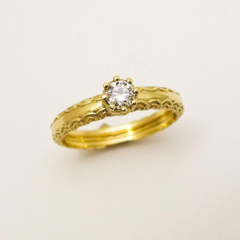 Wedding - Diamond engagement ring, Diamond ring , Unique engagement ring, Vintage engagement ring, Simple diamond ring for women, Solitaire ring