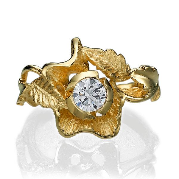 زفاف - Leaf Ring, Engagement Ring, Wedding Ring, Unique Engagement Ring, Flower Ring, Anniversary ring, Art Deco engagement ring, Diamond Ring