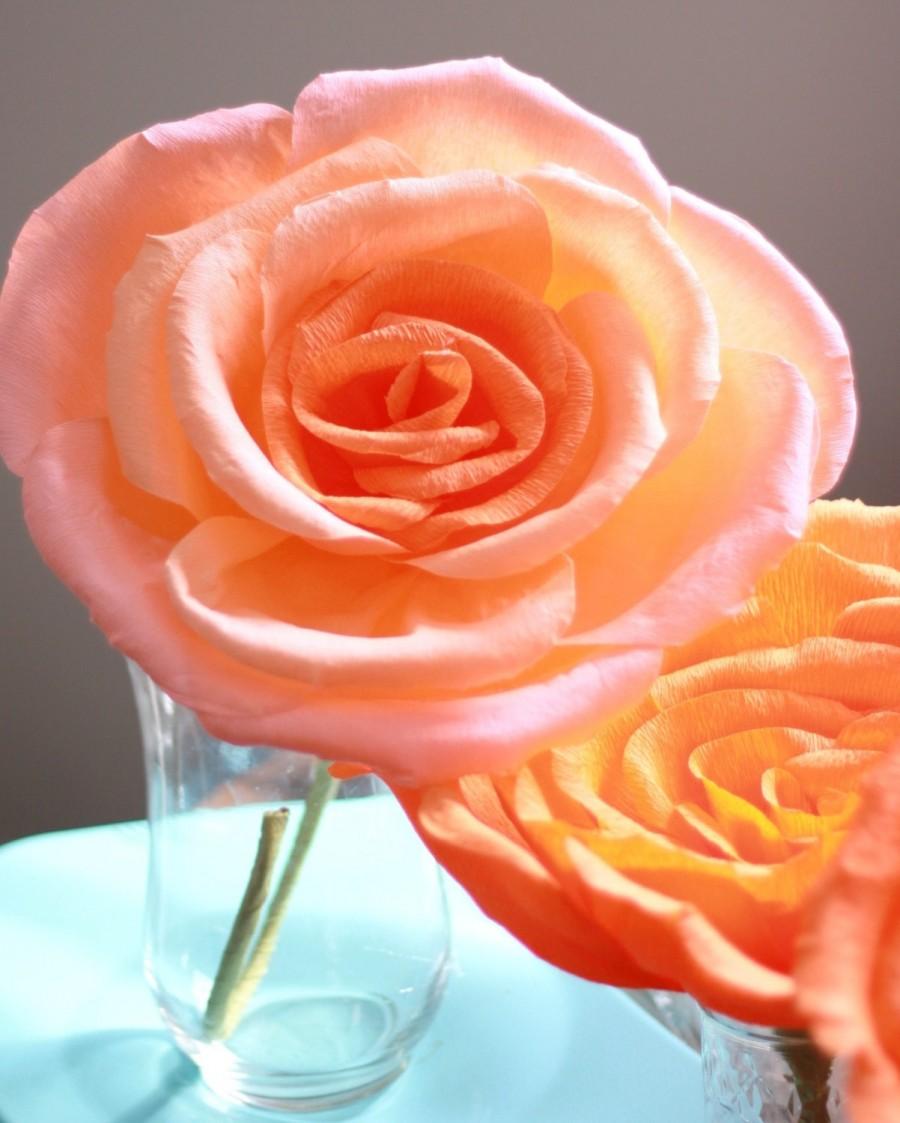 Свадьба - Giant ombre flower. Bride bridesmaid rose, bridal shower bouquet, baby girl birthday. Photo prop. Giant paper flower.