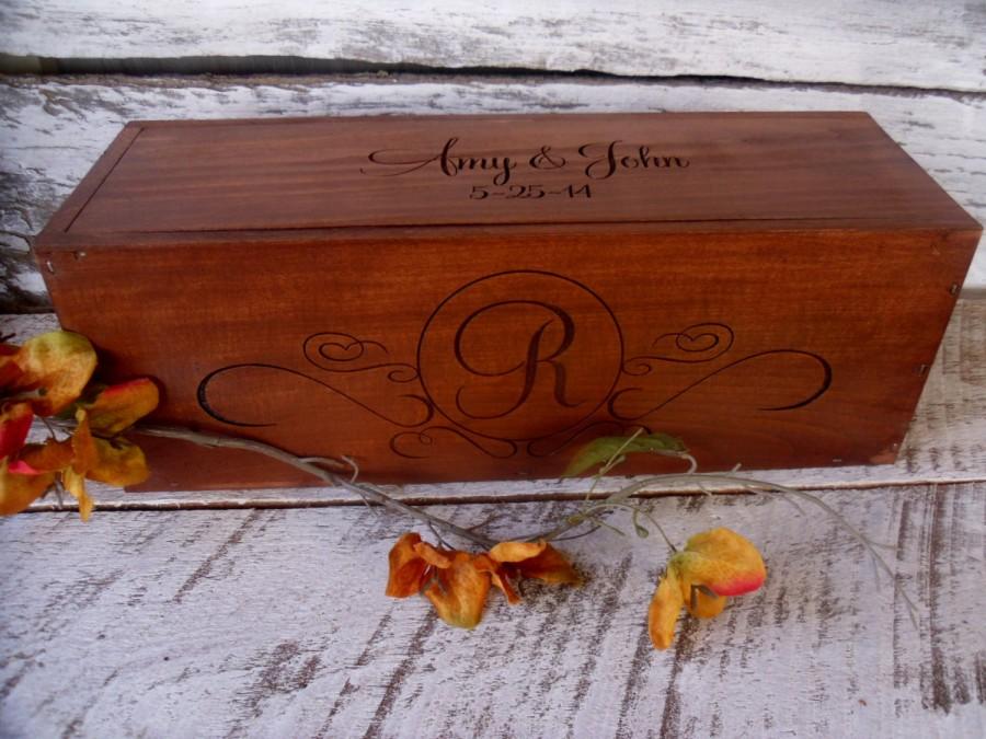 Mariage - Wine Box, Personalized Wine Box, Wine Box Gift, Wine Box Ceremony, Wine Box for Wedding, Rustic Wedding Wine Box, Love Letter Ceremony