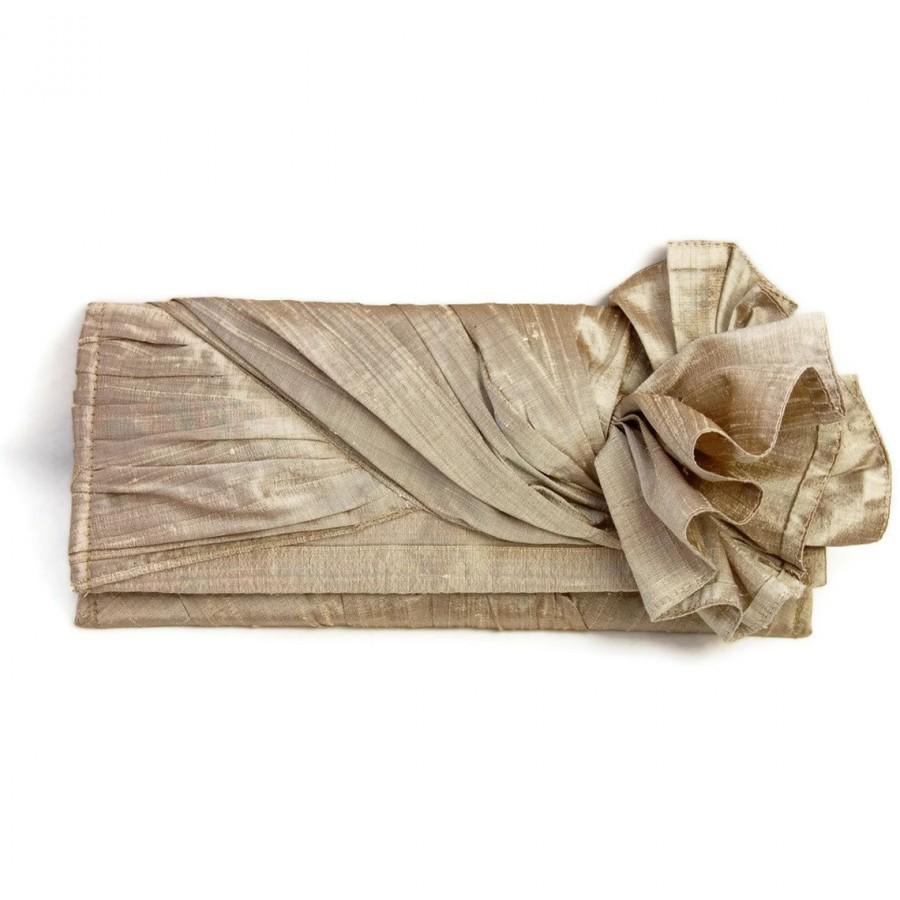 Mariage - KNOT Clutch in champagne gold silk