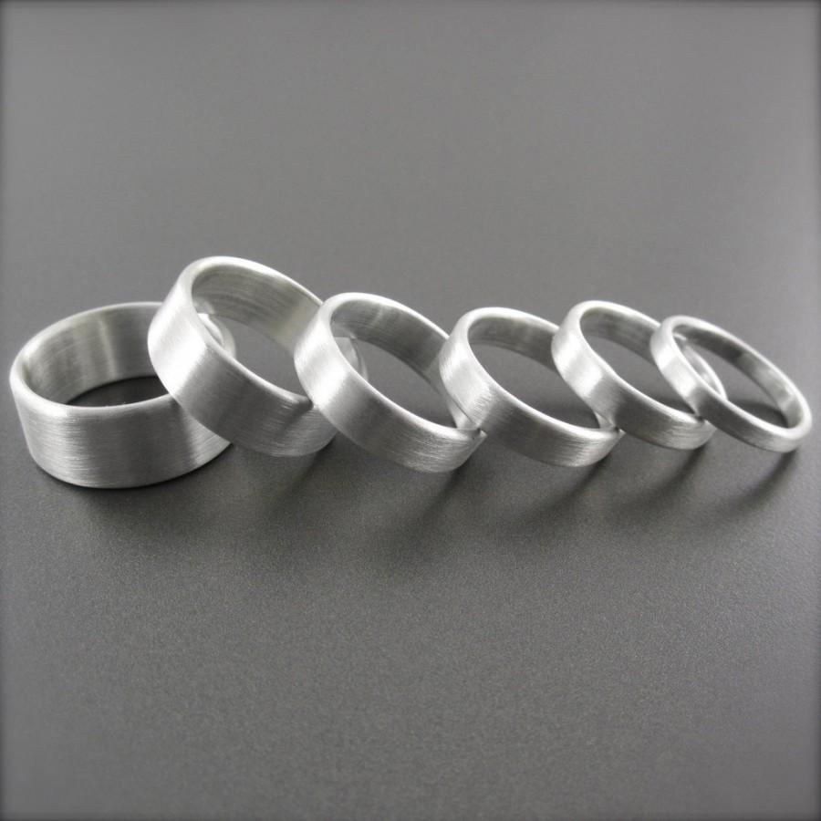 زفاف - Handmade Simple Sterling Silver Wedding Ring