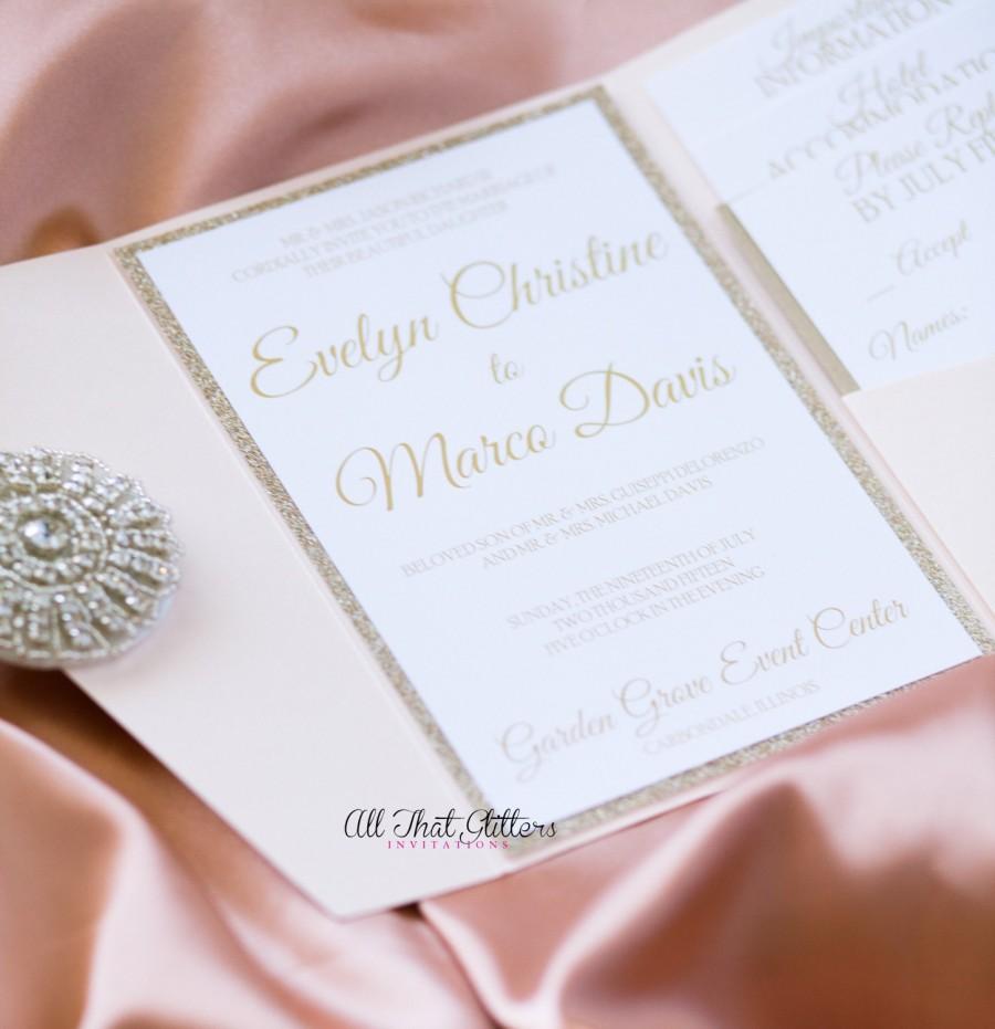 Mariage - Gold Glitter wedding invitation suite 