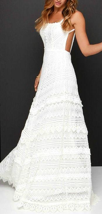 Свадьба - Beneath The Garden Arbor Ivory Lace Maxi Dress