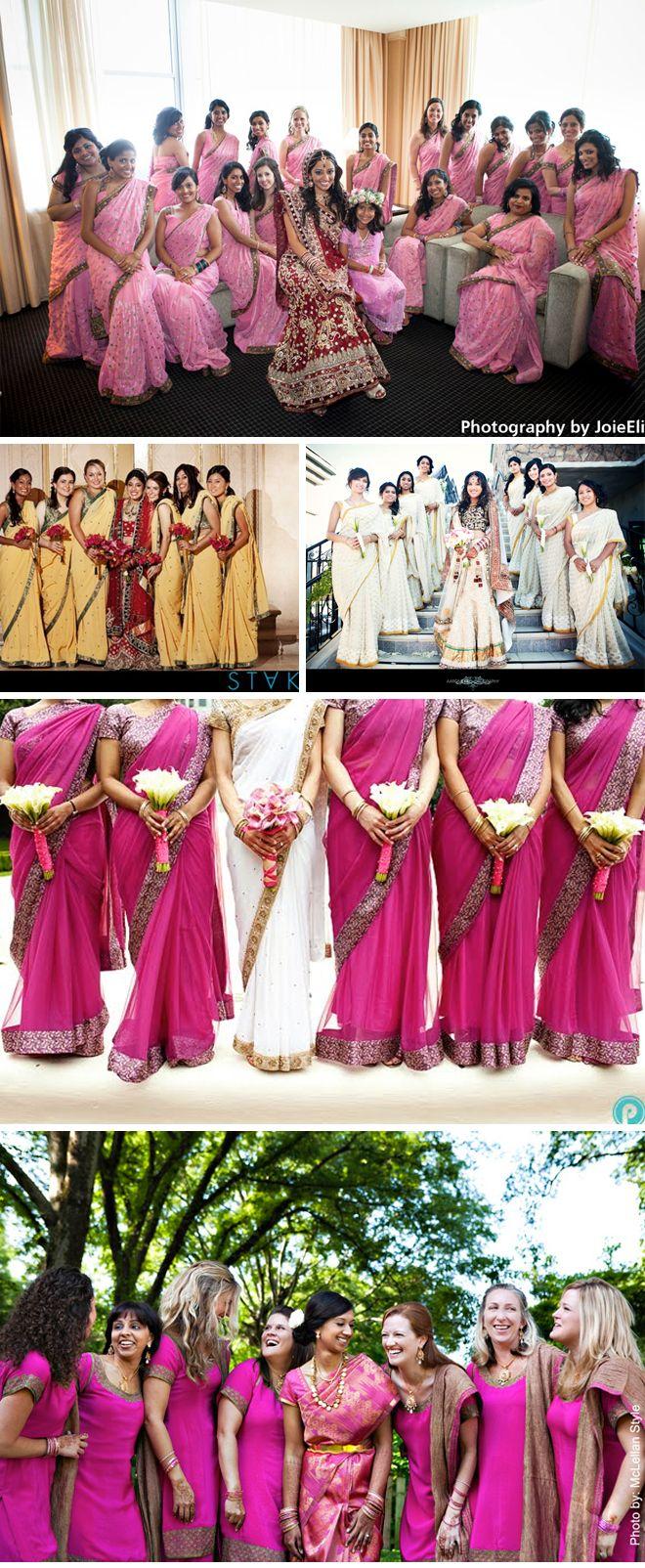 Hochzeit - Indian Bridesmaids Sarees!