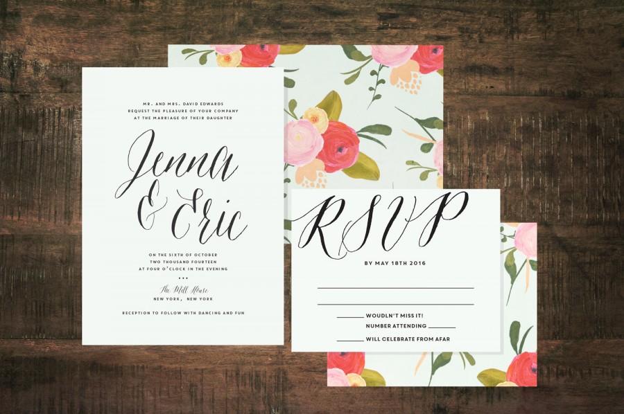 Mariage - Mint Green Wedding Invitation Suite (Set of 25) 