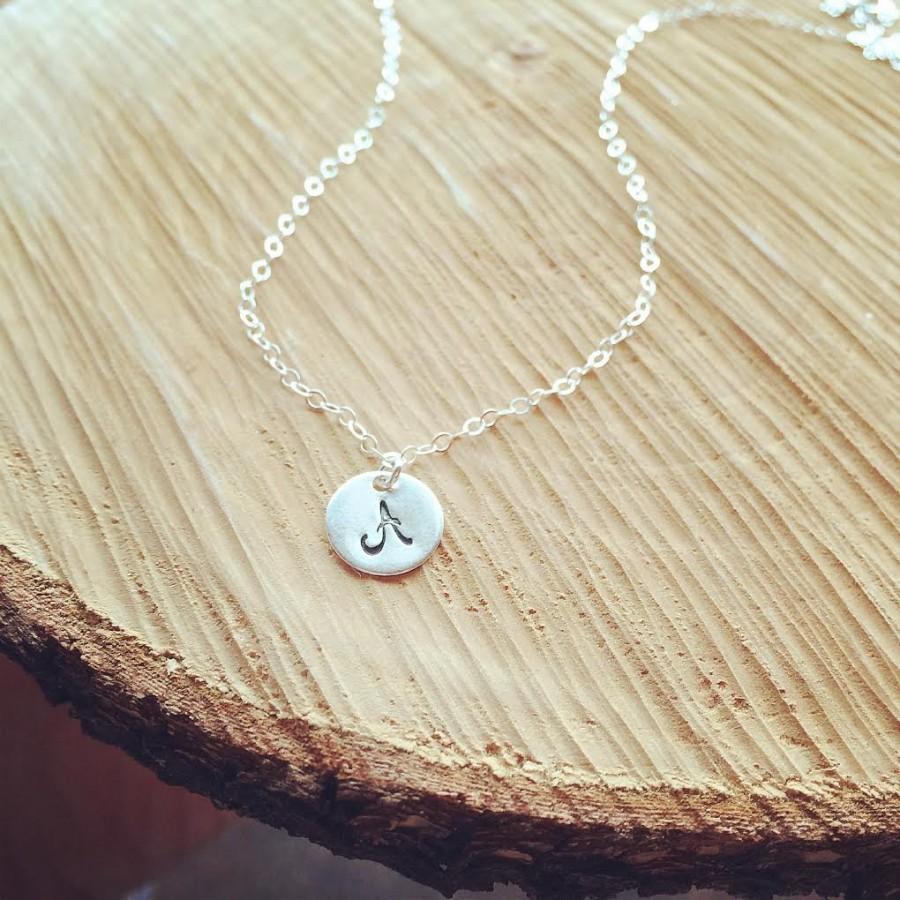 Wedding - Personalized Gift - Initial Necklace - Hand Stamped Custom Initial Drop - Dainty Jewelry - Mothers necklace, Best Friends