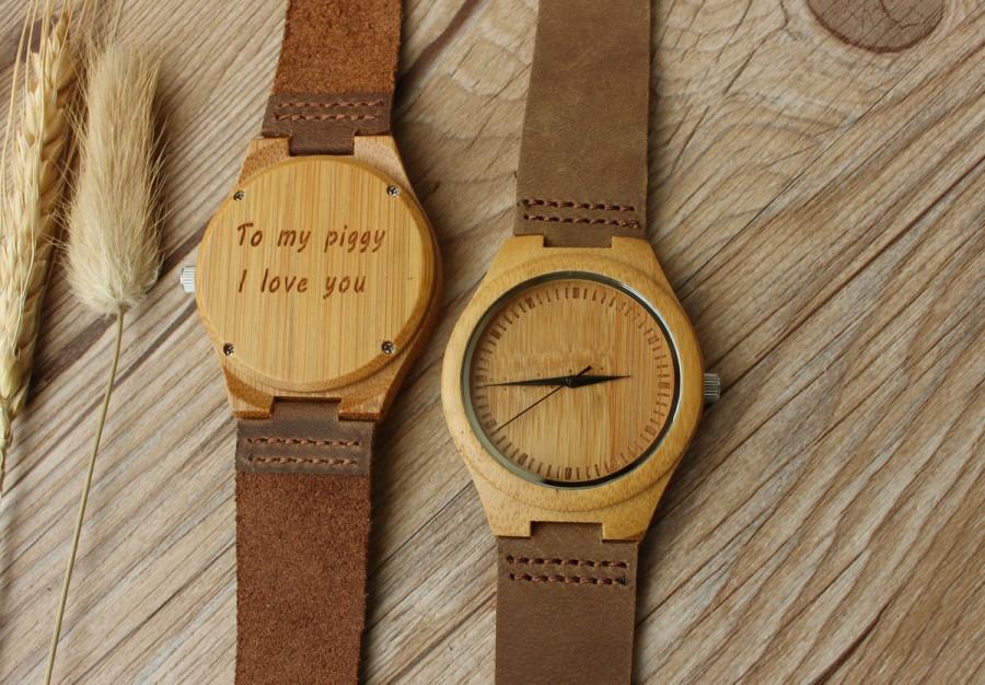 Hochzeit - Romantic Gift Wooden Watch for Boyfriend, Gift for him, Gift for her wife gift girlfriend gift, Anniversary gift, Dad, Husband, Father, Son