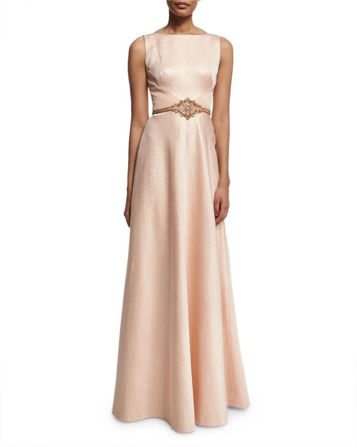 Hochzeit - Theia Sleeveless Shimmery Ball Gown