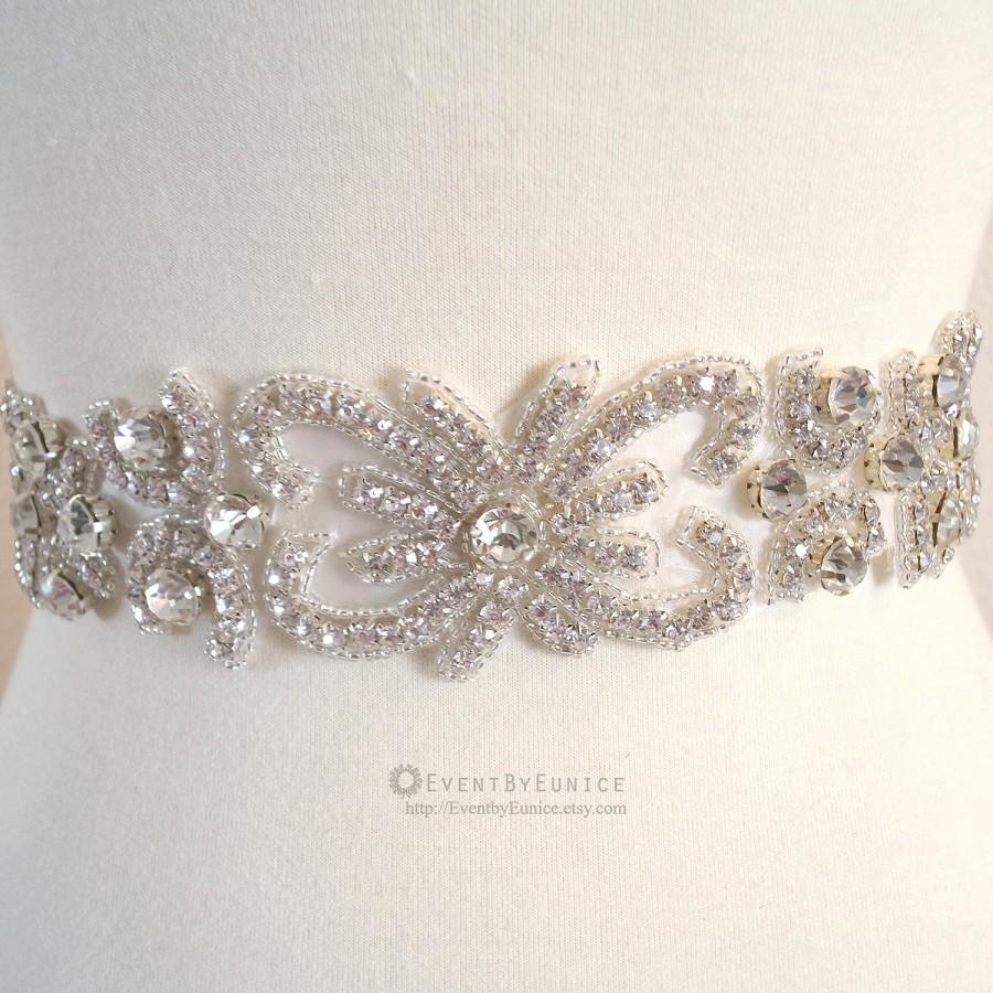 Hochzeit - Wedding Belt, Bridal Belt, Wedding Sash, Bridal Sash, Crystal belt, Crystal sash, Bridesmaid Belt, GEMMA