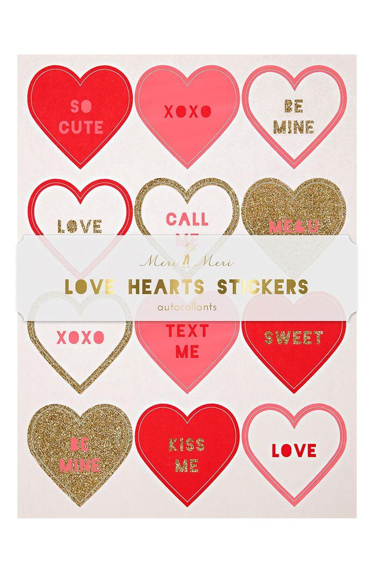 زفاف - Meri Meri 'Love Heart' Stickers