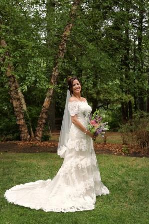 Mariage - Off the Shoulder French Lace Wedding Dress Stunning Bridal Gown with Sleeves