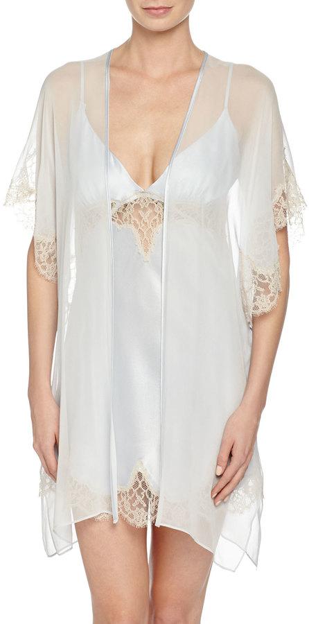 Mariage - Something Blue Lace-Trimmed Chemise