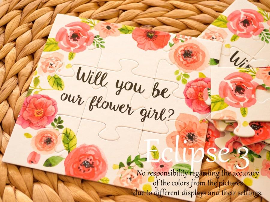 Wedding - Will You Be my Flower girl, Will You Be our Flower girl, Ask Flower Girl, Flower Girl gift, Flower girl Puzzle, Flower girl jigsaw, proposal