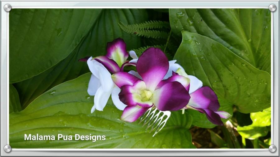 زفاف - BRIDAL HAIR FLOWER, Tropical Headpiece, Orchids, Silk Flower Clip, Beach Wedding, Flower Headpiece, Wedding Hair Accessory, Hawaii flowers