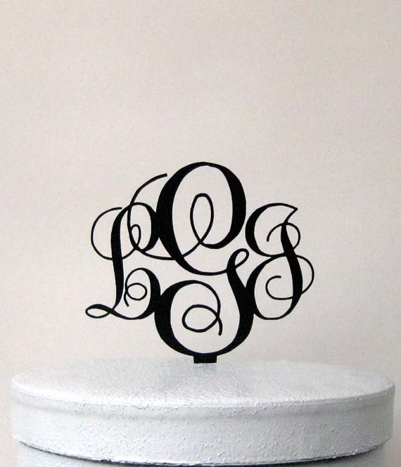 Mariage - Custom Monogram Wedding Cake Topper - Vine Monogram wedding cake topper