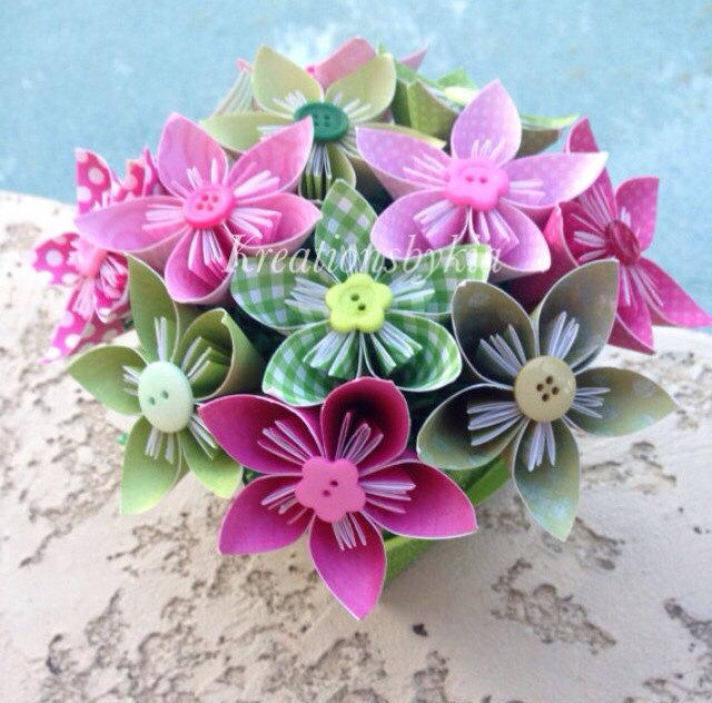 Hochzeit - Garden of Eden  Kusudama Origami Flower Bouquet/flower Arrangement/ Wedding/ Bridal Shower/ Baby Shower/ Baby Shower/ Reception