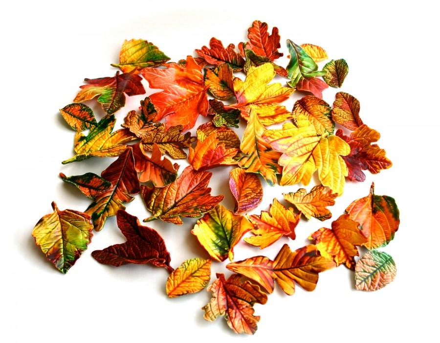 Mariage - Edible, Candy Fall Leaves (2 dozen) - Stand alone candy, wedding cake decoration, wedding favor, host gift. Halloween / Thanksgiving