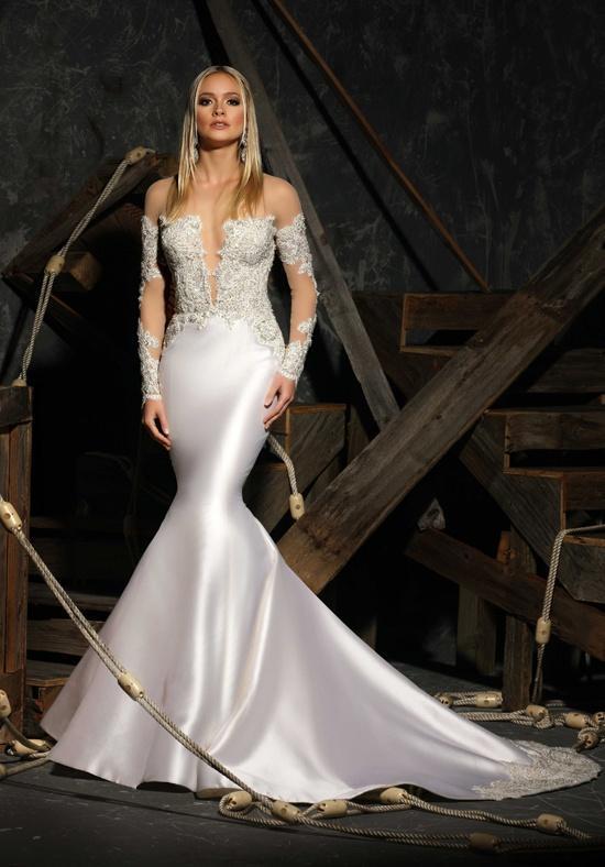 زفاف - Modern Sexy Mermaid Wedding Dresses Lace Applique 2016 Illusion Bodice Long Sleeves Buttons Sheer Back Bridal Gown Dress Custom Online with $114.82/Piece on Hjklp88's Store 