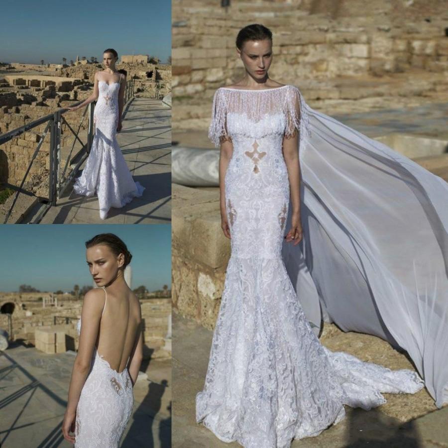 Свадьба - Fashion Nurit Nen Mermaid Wedding Dresses With Beading Jacket Spaghetti Straps Lace Applique 2016 Bodice Bridal Gown Dress Backless Online with $150.78/Piece on Hjklp88's Store 