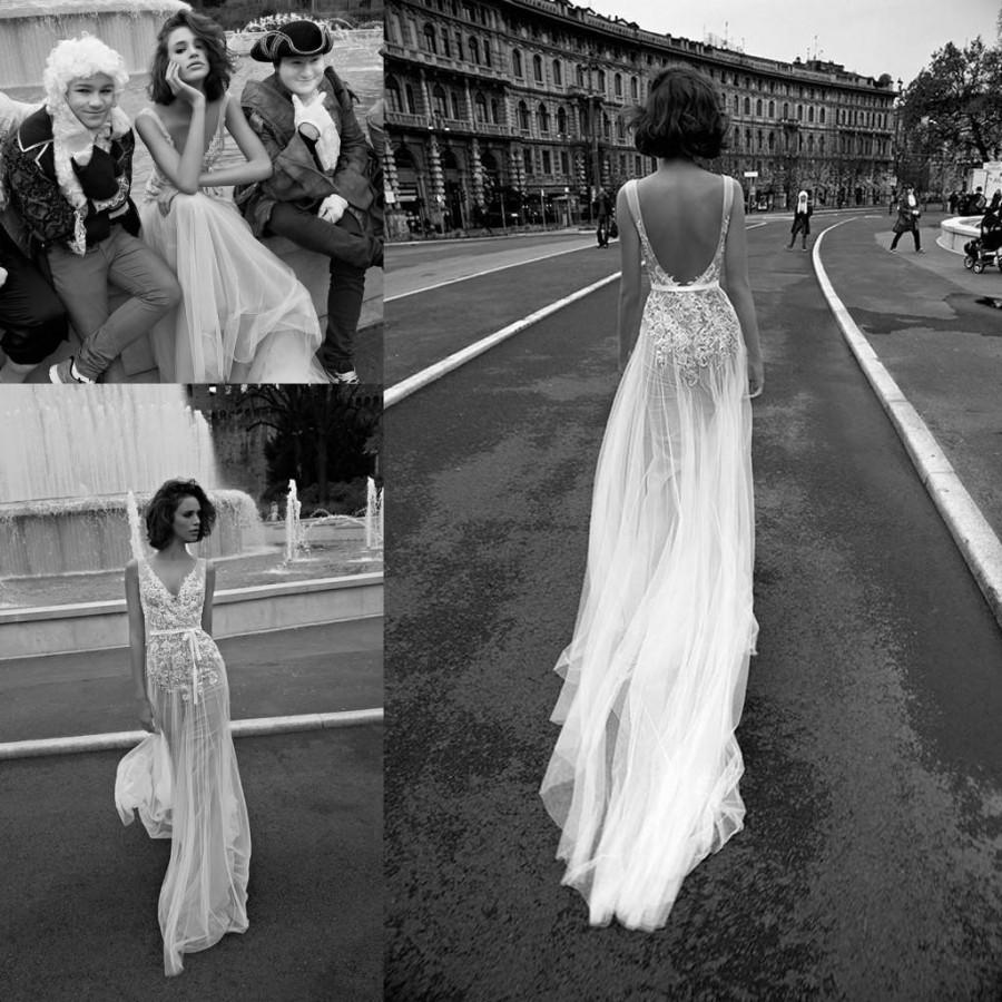 Elegant V Neck 2016 Boho Wedding Dresses Backless Cheap Applique