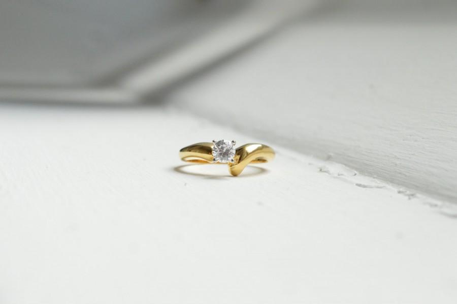 Hochzeit - 14k or 18k Round Engagement Ring - 0.5ct Rose Gold Engagement Ring - 18k Promise Ring - 14k Gold Ring - 18k White Gold Ring