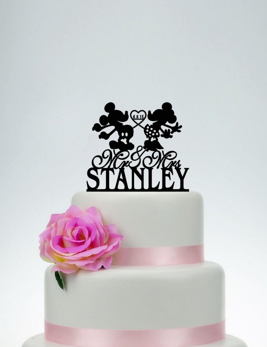 Свадьба - Custom Cake Topper,Wedding Cake Topper,Personalized Cake Topper,Mickey and Minnie Cake Topper,Bride and Groom Topper,Unique Cake Topper C066