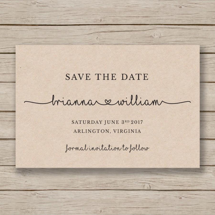 زفاف - Save the Date Printable Template - EDITABLE by YOU in Word - DIY wedding - rustic save the date card - print on Kraft - instant download