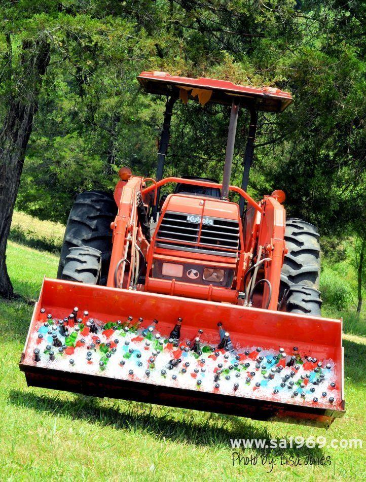 Wedding - Front Loader Used To Ice Down Drinks For Wedding Guests