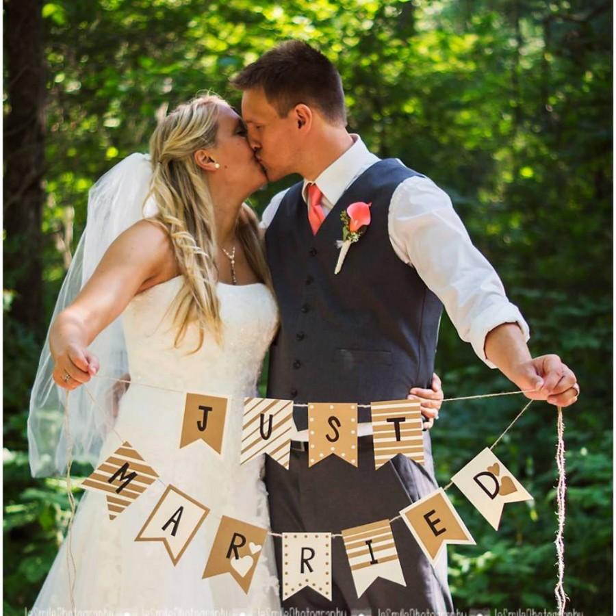 زفاف - Customizable 'Just Married' Banner