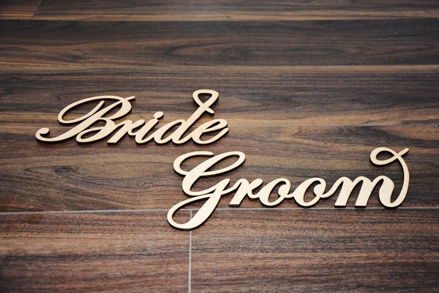 Wedding - Chair Signs / Bride and Groom Signs / Mr. and Mrs. Signs / Wedding Signs / Photo Props / Calligraphy Signs / Laser Cut Signs
