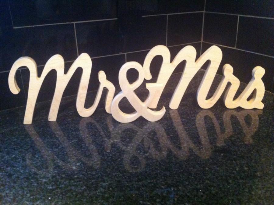 Wedding - 6" Unfinished wooden mr & mrs mr and mrsWedding Gift, Bridal Shower Gift, Engagement Gift. Mr and Mrs Wedding Sign