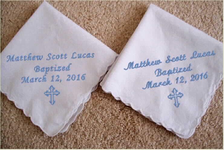 زفاف - Baptismal Handkerchief, personalized hankie, custom handkerchief, baptism hankie, baptismal gift, christening,  personalized hankie,