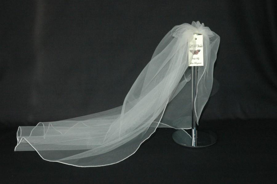 زفاف - Designer Wedding Veil White 1 Single Tier Any Length or Colour LBV143 LBVeils UK