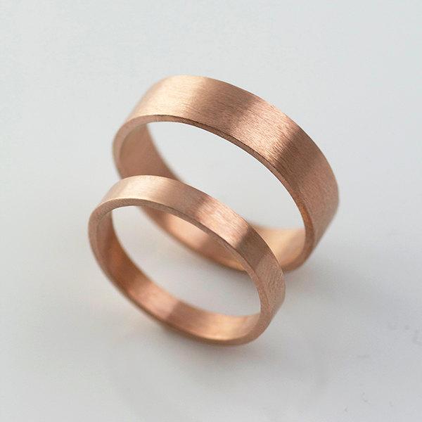 Mariage - 14k Rose Gold Recycled Gold Hand Forged 14k Eco Friendly Metal Handmade in Portland, OR
