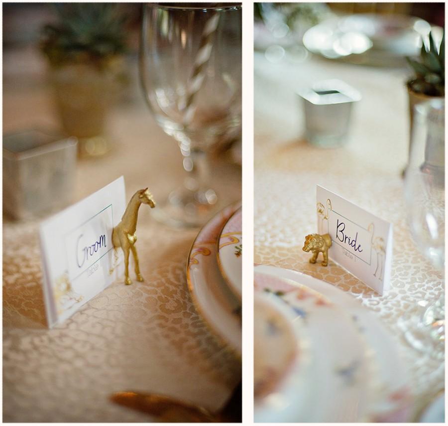 Hochzeit - Make your own custom WEDDING set of Animal magnetic escort card holders