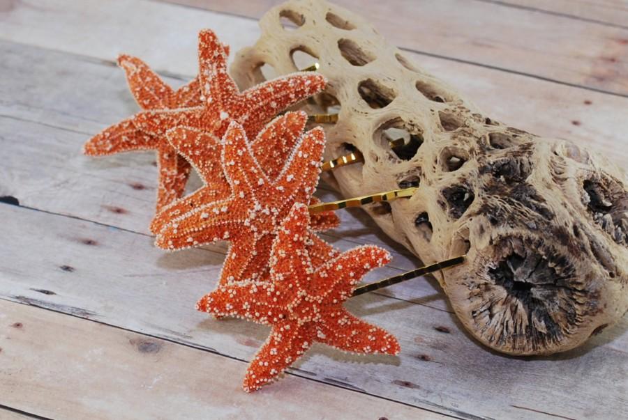 Свадьба - Starfish Hair Pins or Clips Beach Hair Accessories Mermaid Set of 2  Nautical Wedding Sea Star Pins Beach Fashion Gift For Her