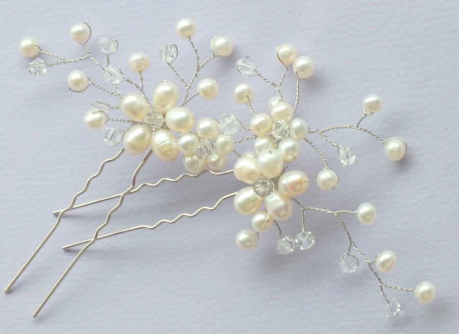 زفاف - Romantique - Freshwater Pearl and Swarovski Bridal Hair Pin (Set of Two)