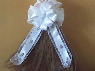 Wedding - White Ribbon with Shells Jumping Broom