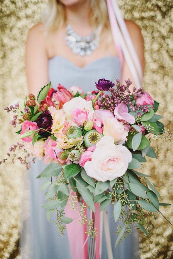 Mariage - Romantic Mountain Wedding Shoot In Lilac Gray And Pink