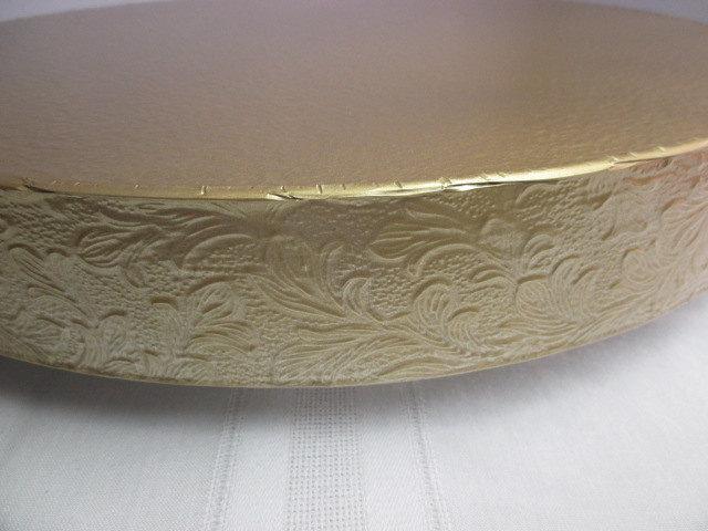 Wedding - Cake Stand 14 inch "Gold Floral Leaf"