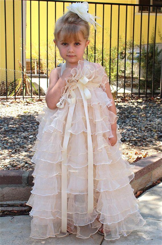 Hochzeit - Childrens Layered Chiffon, Orgnza Convertible Dress, Birthday Princess Party Dress, Communion Dress, Pageant Dress, Baptism Dress