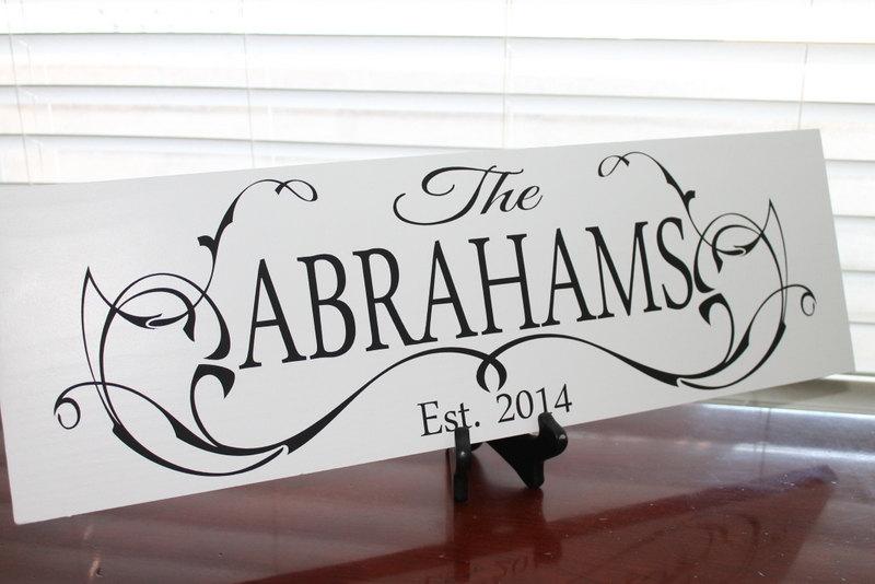 Hochzeit - Personalized Family Name Sign, Custom Wooden Sign, Last Name Sign, Bridal Shower Gift, Wedding Gift, Established Family Sign, Unique Wedding