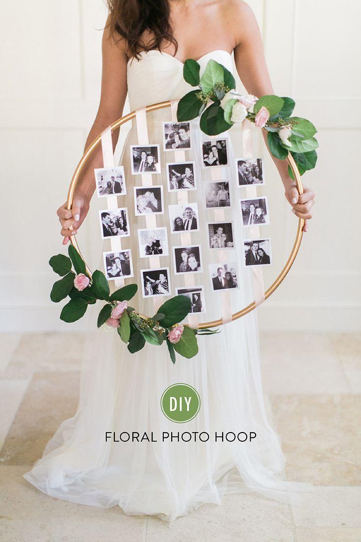 Свадьба - DIY Floral Photo Hoop